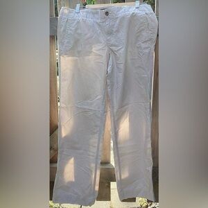 Gap brown and cream pinstriped cotton pants straight leg size 14